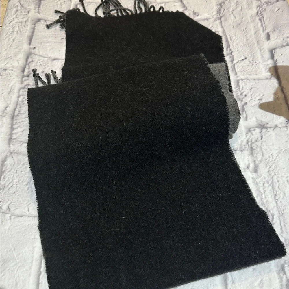 Coach Black and Gray Wool and Cashmere Men's Scarf